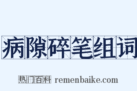 病隙碎笔组词是什么意思的图片